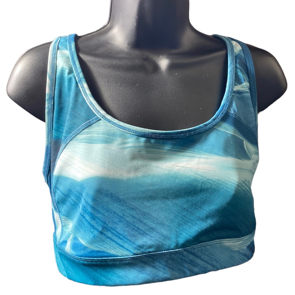 Xersion blue and white xl sports bra